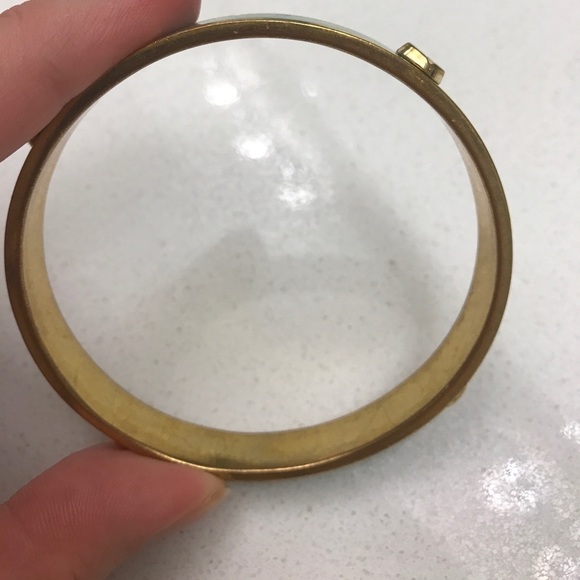 Gold and teal enamel bangle C. Wonder - Picture 4 of 4
